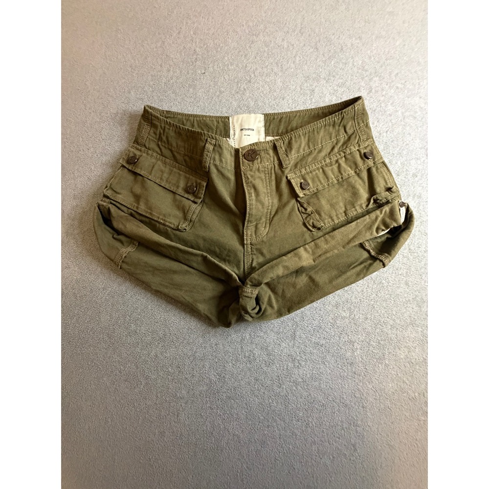 OneTeaspoon Shorts 26 Olive Green Cargo Utility Mini Short 26